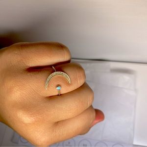 REVOLVE - CZ Moon Ring (adjustable) in Gold & Turquoise
joolz by Martha Calvo